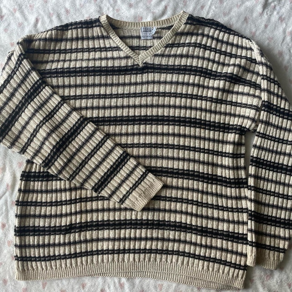 Striped Cream Sweater